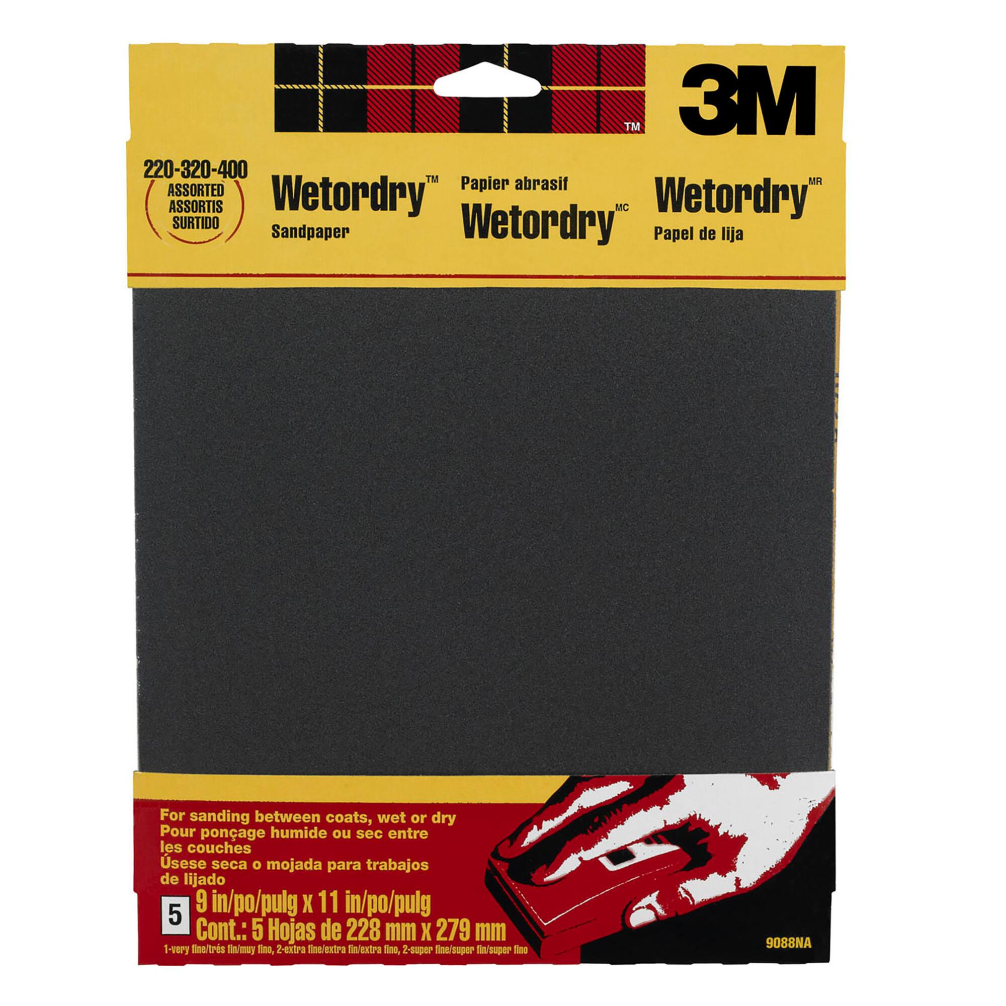 3M™ Assorted Wetordry™ Sandpaper, 9" x 11"